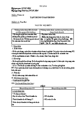 Giáo án Lớp 2 - Tuần 8 đến 11